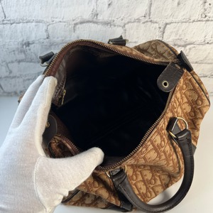 【最終処分SALE】Diorトロッター キャンバス ハンドバッグ ブラウン A-8926