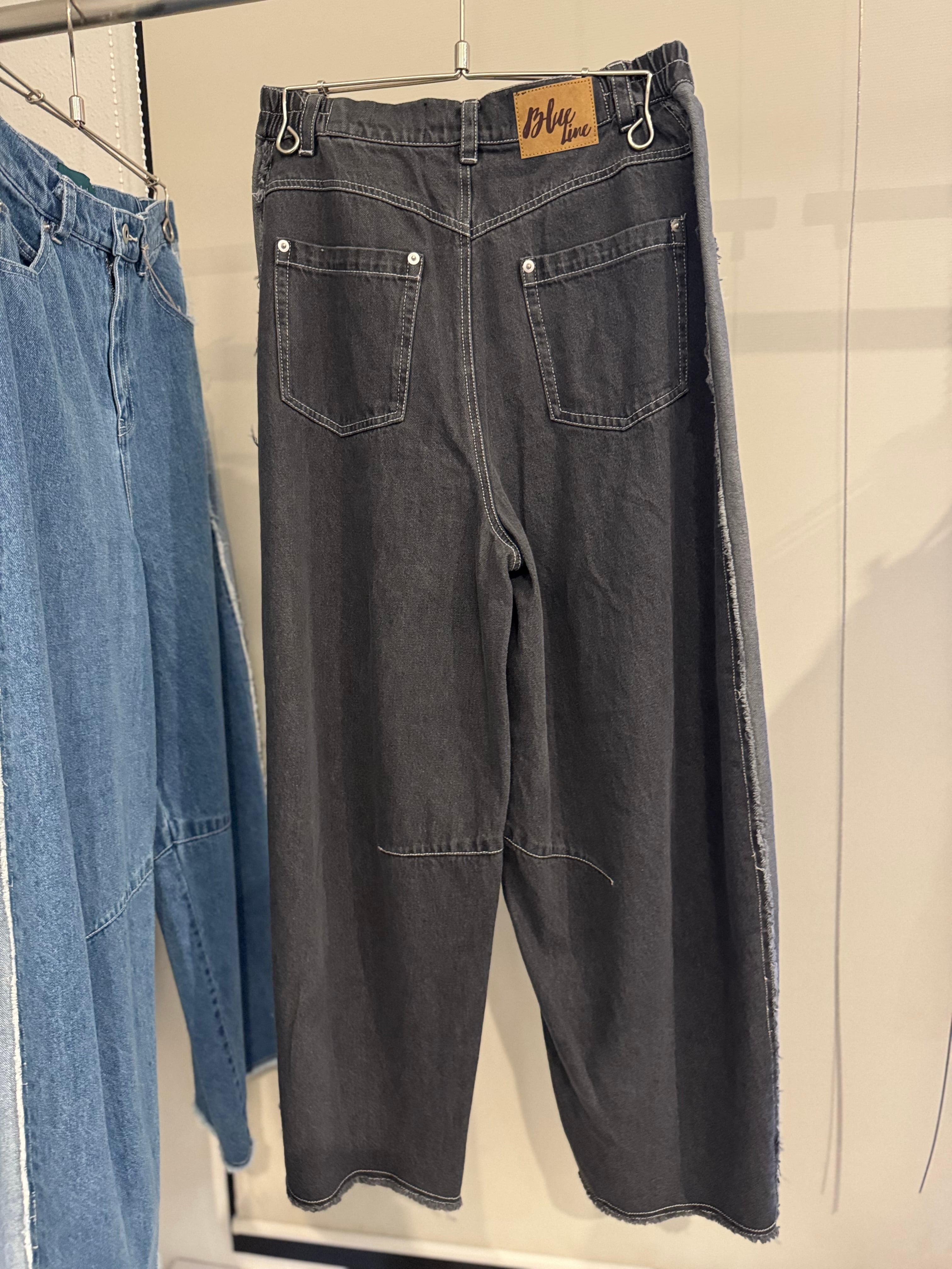 【SELECT】バレルシルエット断ち切りラインデニムパンツ 34-0137