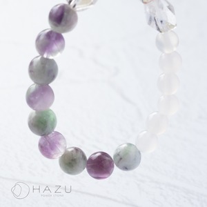 羽が舞い込んだ優しいひらめき［フェザーインフローライト／ホワイトカルセドニー／水晶］