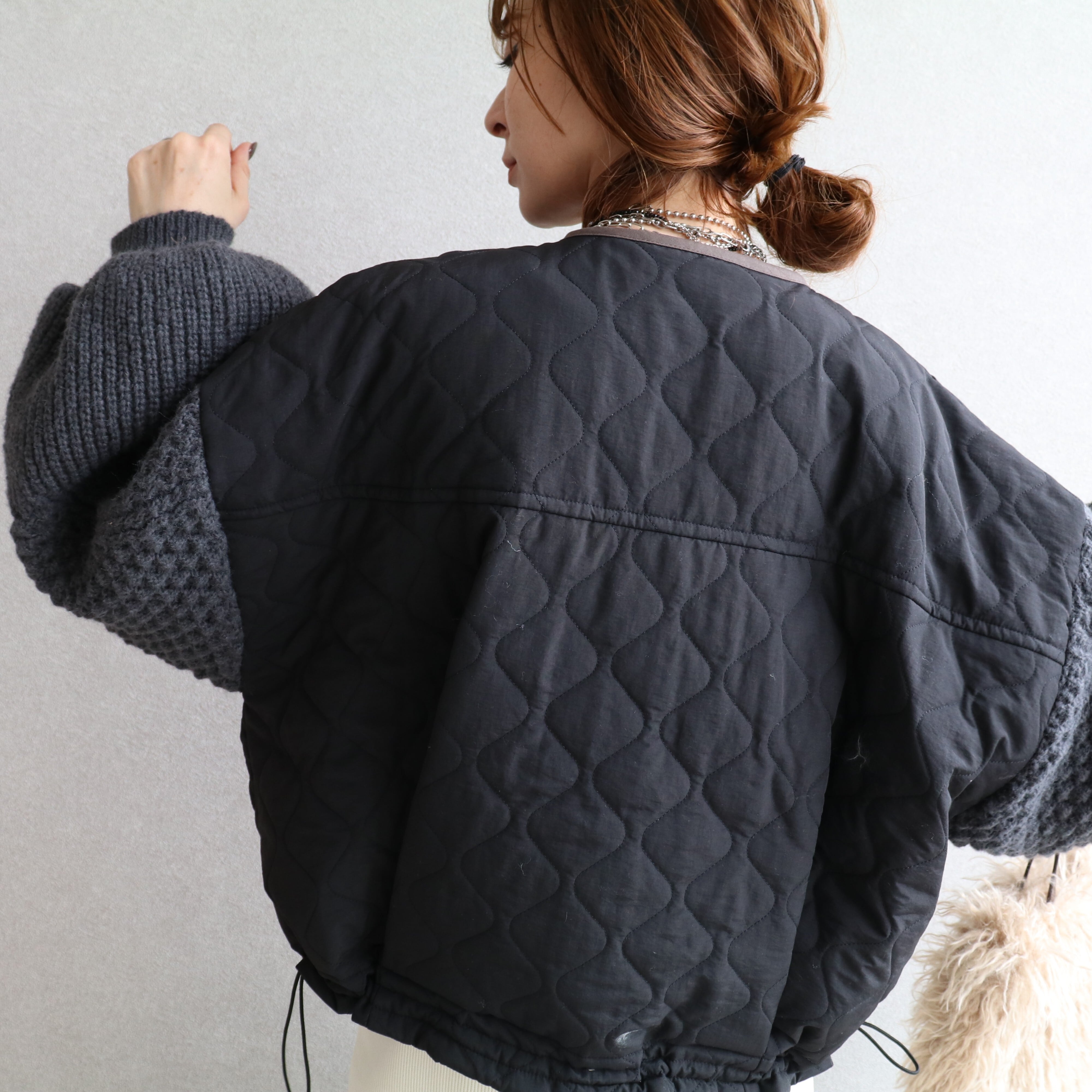 ☆ブラックはzozotown店で限定販売中☆クロップドキルティングブルゾン