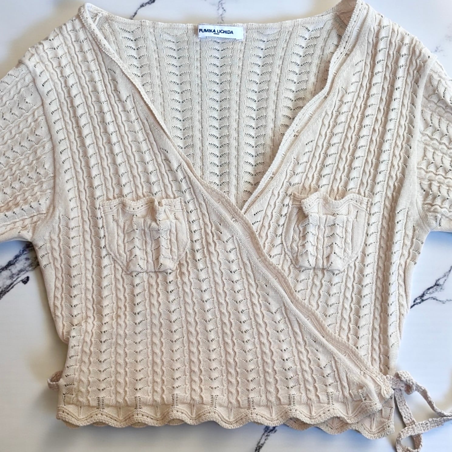 FUMIKA_UCHIDA  [LACE KNIT CACHE-COEUR TOP]
