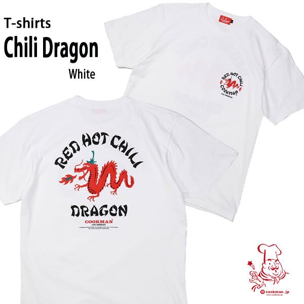 Cookman T-shirts Chili Dragon WHITE クックマン Tシャツ チリ