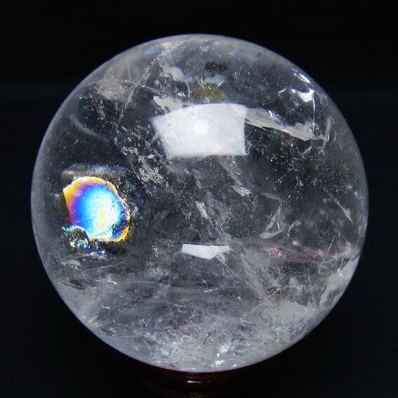 水晶 丸玉 78mm スフィア 置物 水晶玉 一点物 151-9075