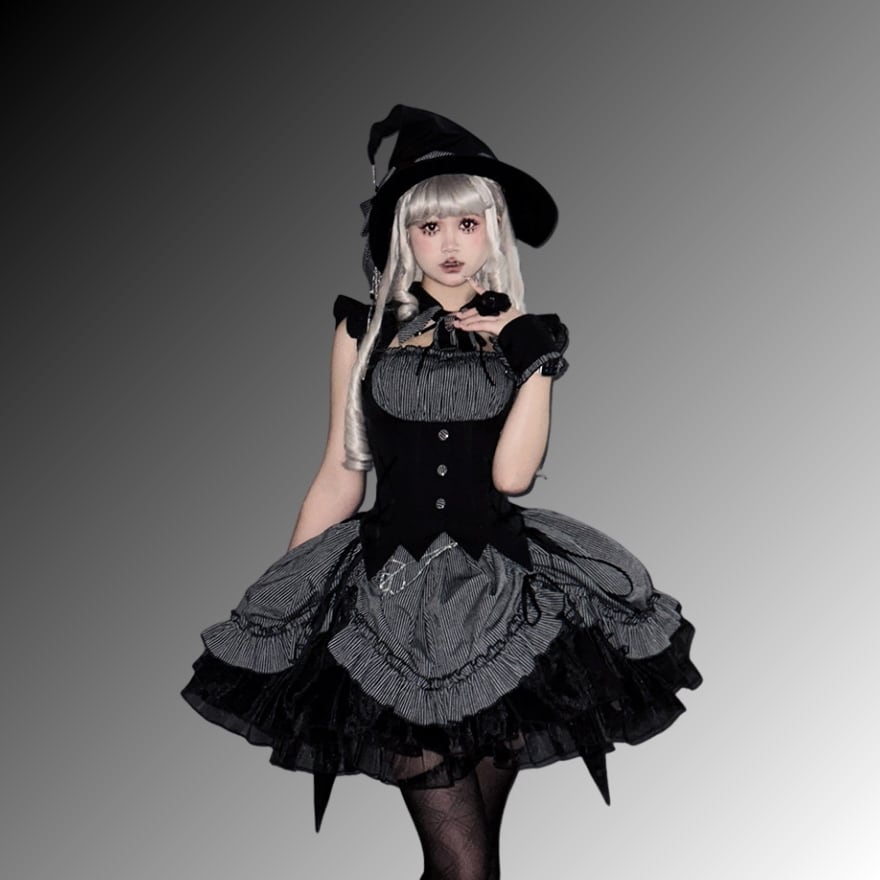 ゴスロリ ノースリーブワンピース カフス付き 魔女シリーズ｜Alice