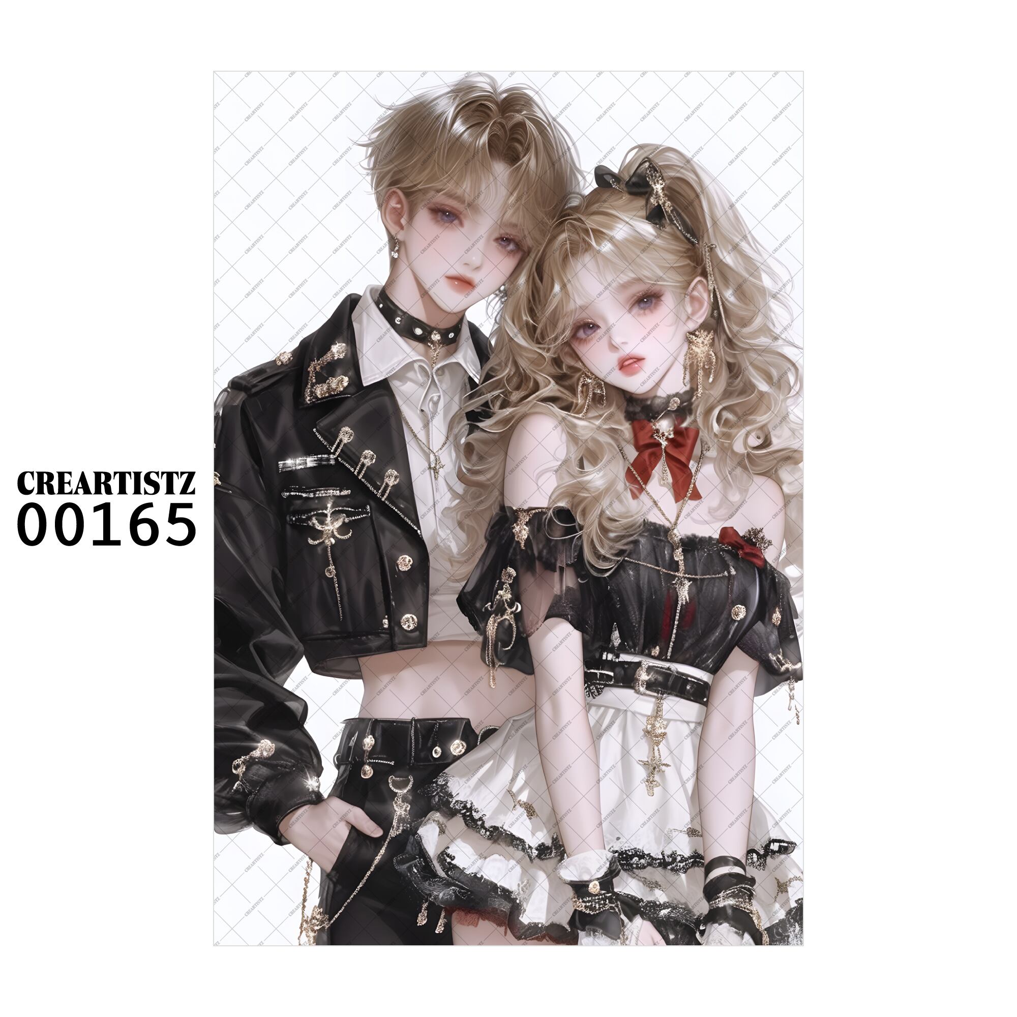 00165 ガール キュート オリジナル ペーパー/ステッカー 4枚セット CREARTISTZ