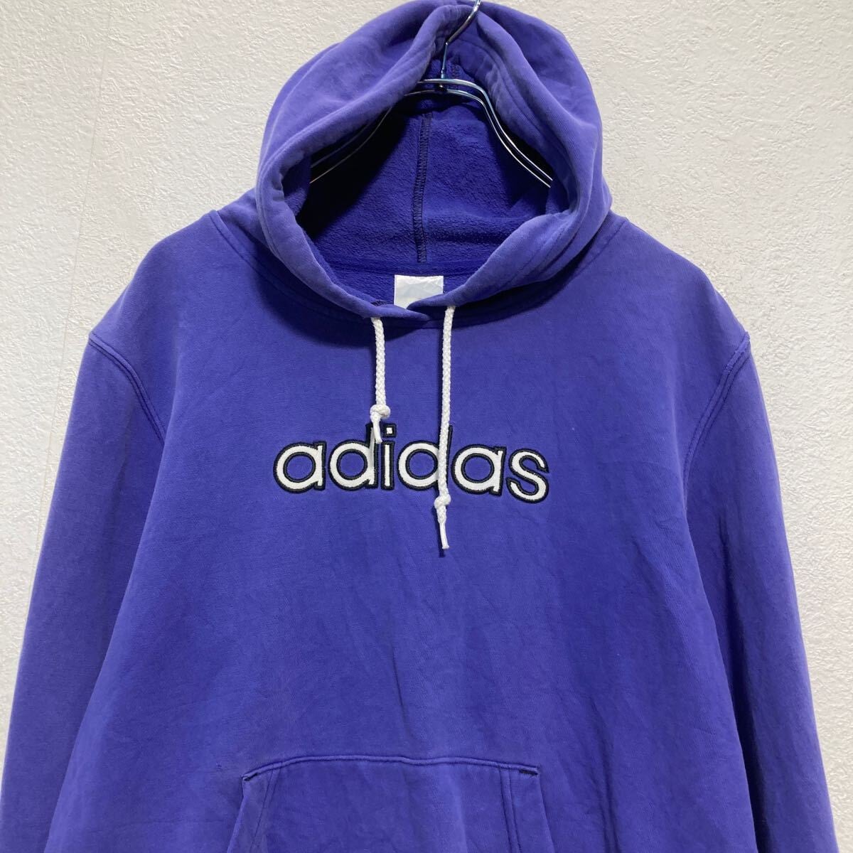 adidas ロゴスウェット パーカー M パープル アディダス プルオーバー
