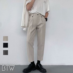 【韓国メンズファッション】BW1250 メンズ ワイドレッグパンツ 無地 ストレート クロップド カジュアル パンツ