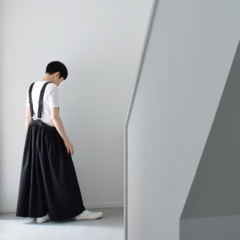 ギャザージャンパースカート：黒［SK03JSBK］ | skep-online shop