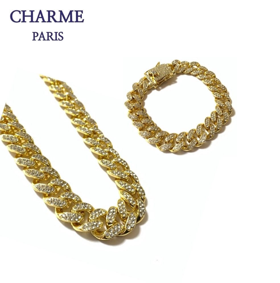 18k plating cz diamond chain series