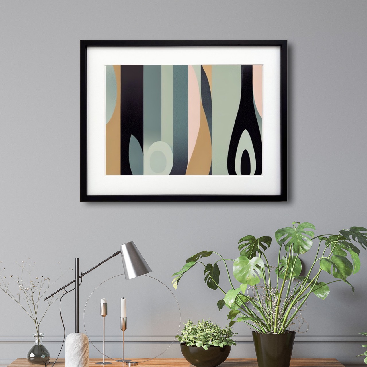 Echo Lines｜静寂のリズムが響く幾何学アートポスター｜直線と余白が織りなす北欧モダンなミニマルインテリアA4ポスター