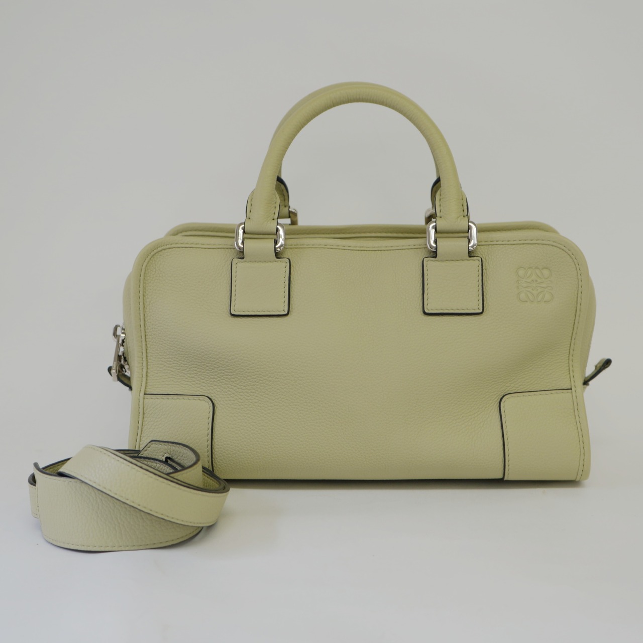 LOEWE ロエベ  アマソナ 28 レザー 2WAYハンドバッグ パステルグリーン