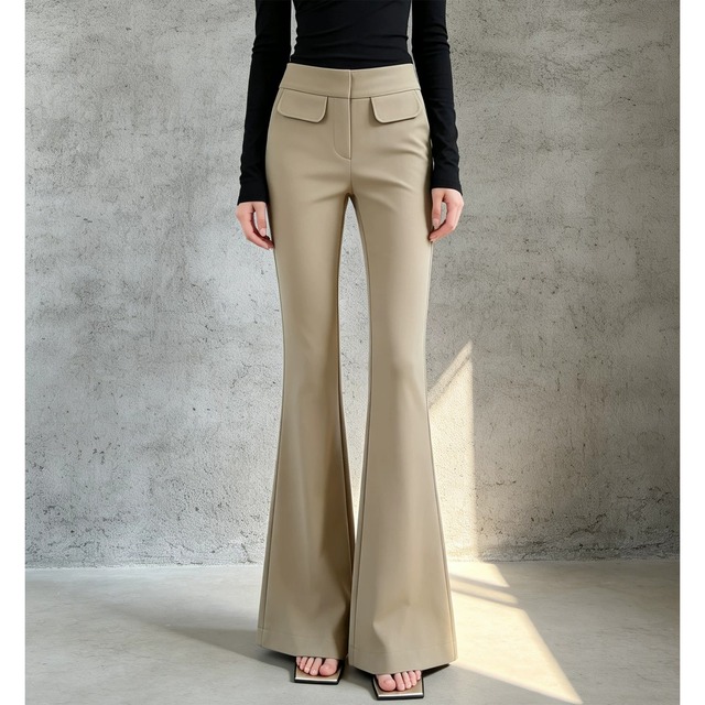 High waist flare pants　M4635