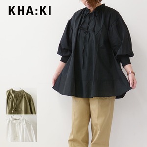 KHA:KI [カーキ] 2WAY SKIPPER BLOUSE [MIL23HBL3115] 2ウェイ スキッパー ブラウス・ブラウス・Vネック・コットンシャツ・LADY'S [2023SS]