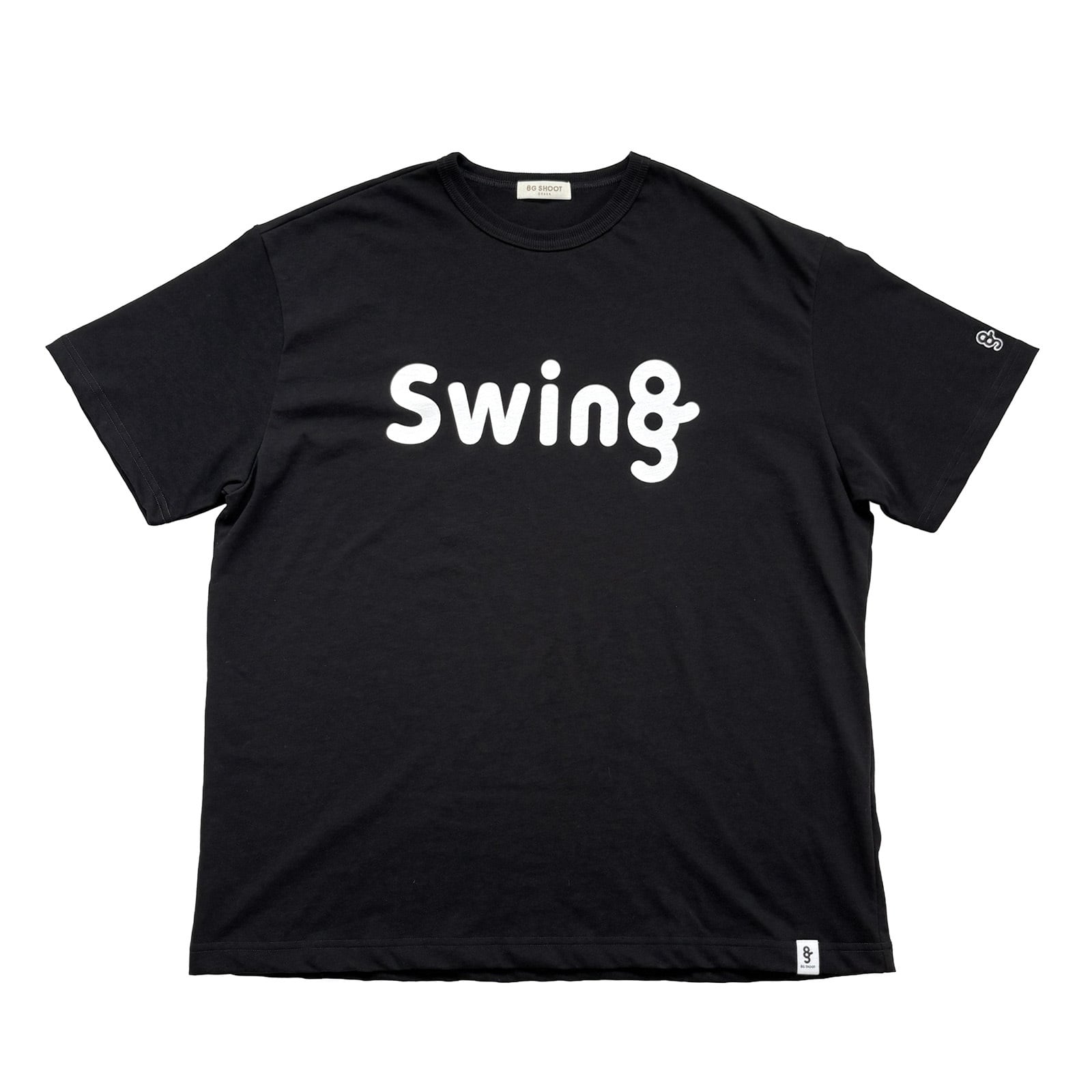 8G COTTON 100% PRINT TEE "SWING" -BLACK-