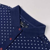 FRED PERRY フレッドペリー 水玉 ドット 半袖 ポロシャツ UK10(M程度) /ネイビー/レディース/ヒットユニオン代理