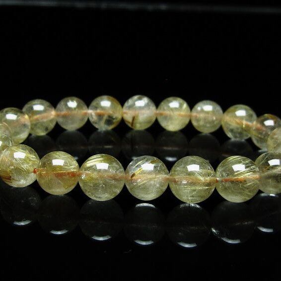 ルチルクォーツ ブレスレット 9mm タイチンルチルクォーツ タイチンルチル 一点物 メール便可 [M便 1/10] 111-49010