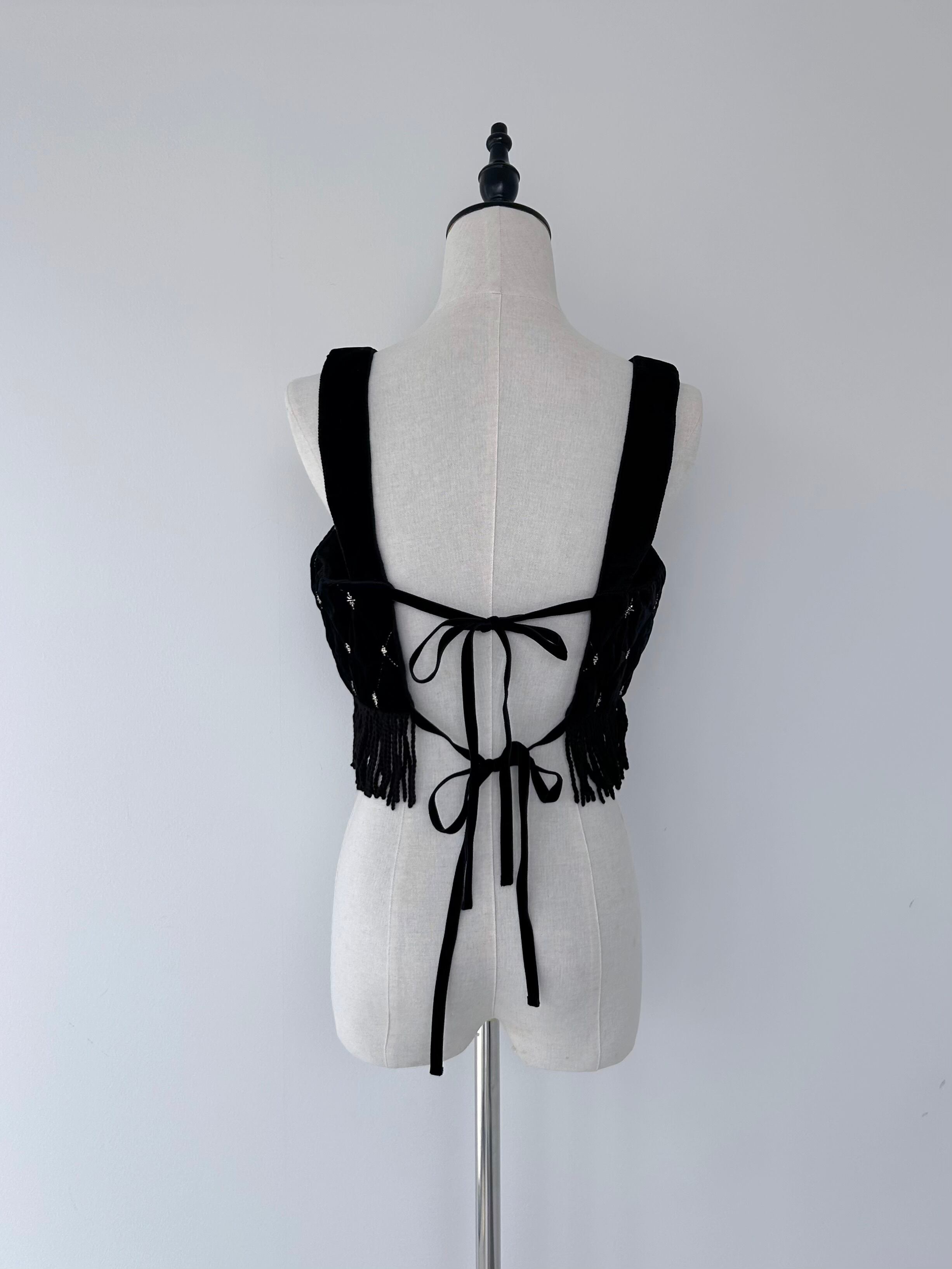 新品 Velvet Beads Embroidery Bustier 09949a4dff293784251dcec7f661a6