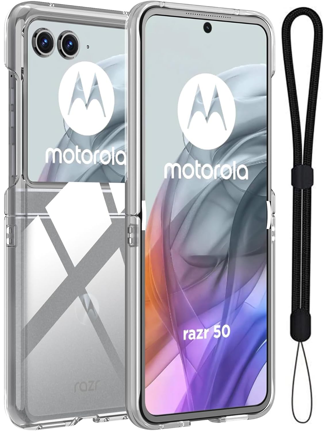 【人気】For motorola razr 50/50s/50d M-51E/razr 60 ケース 保護カバー クリア PC素材 【ZENGZOUZ】全面保護 耐衝撃 黄変防止 薄型 軽量 指紋防止 motorola razr 50/50s/50d M-51E/razr 60 カバー (クリア)