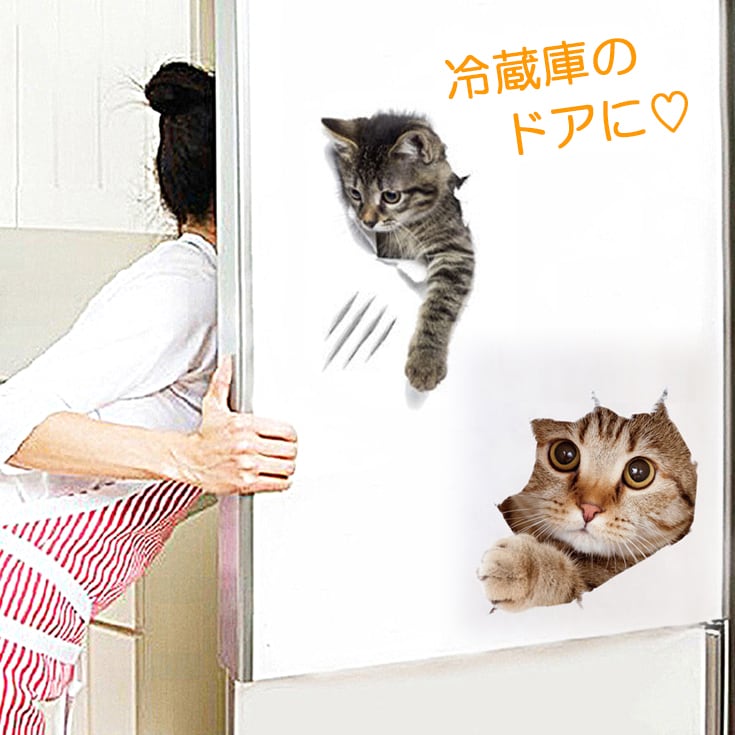 高評価なギフト 防水ステッカー 猫 ネコ ねこ かわいい イラスト 写真