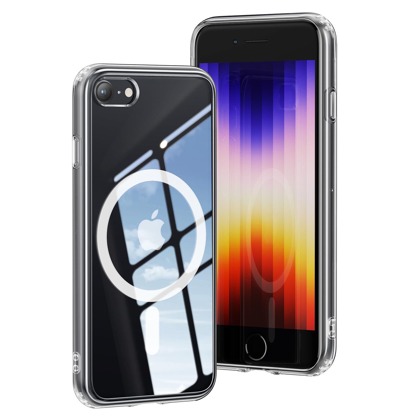 NIMASO iPhoneSE3/iPhoneSE2/8/7用ケース MagSafeアクセサリー対応 黄変防止 米軍MIL規格 薄型 クリア