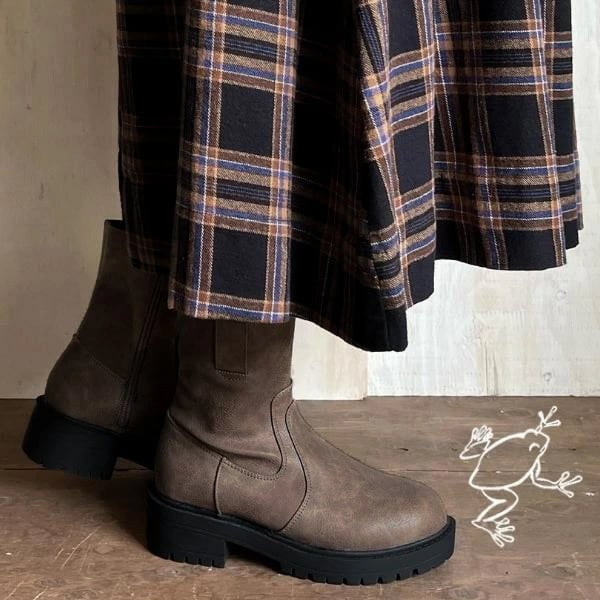 Shake in cloak サイドファスナーミドルブーツ ks155