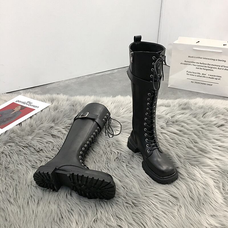 ブーツオータムレッドカジュアルベルト バックル 靴 シューズ 秋物 ハーネス フェイクシューズ78462942956