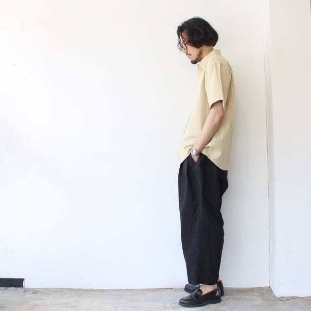 HAVERSACK ギンガムジャガード2タックワイドパンツ Gingham jacquard