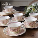 Cauldon Pink Floral||コウルドン 優美なピンクの花々 アンティーク カップ&ソーサー 6客セット thumbnail 1