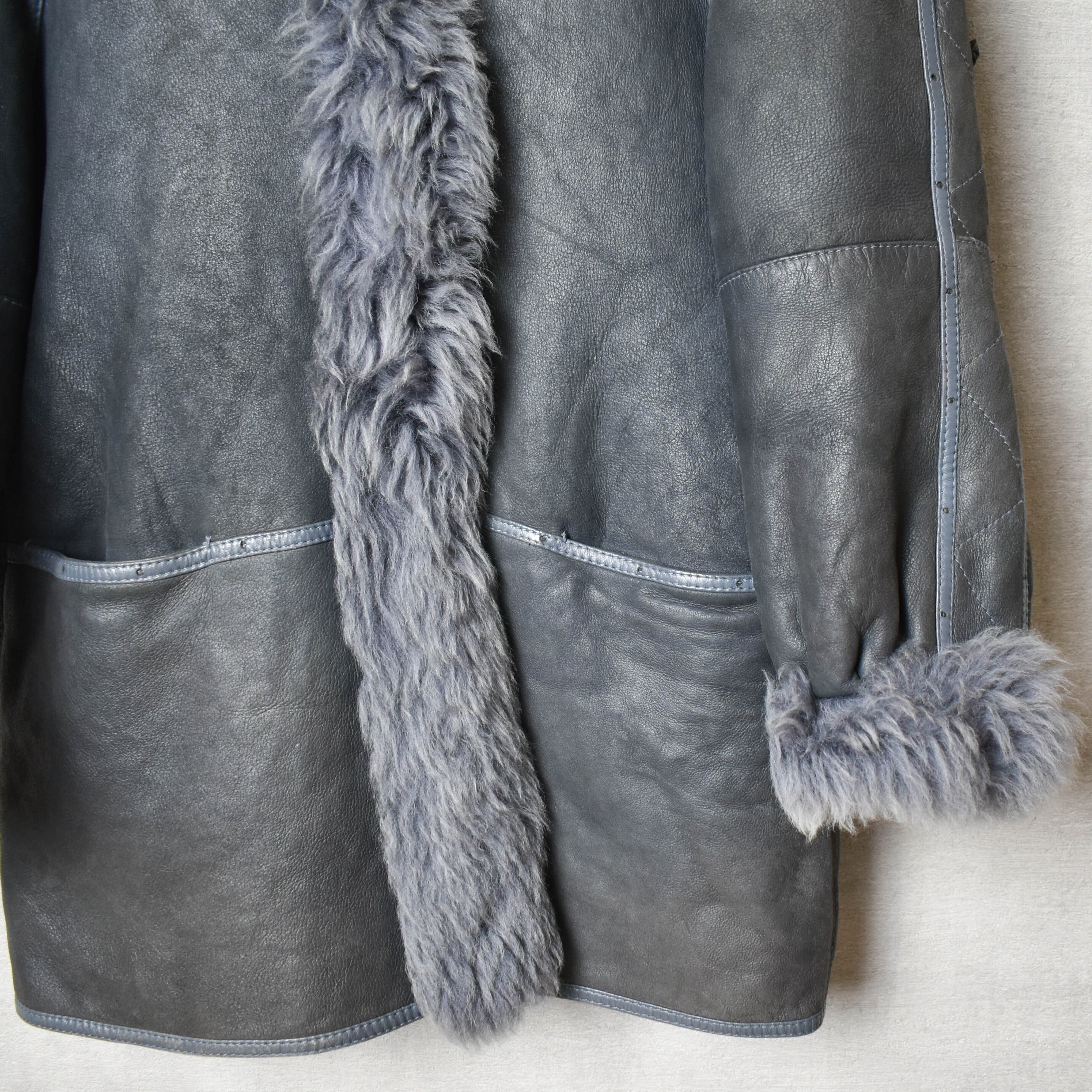 [USED] made in SPAIN gray mouton x fur jacket