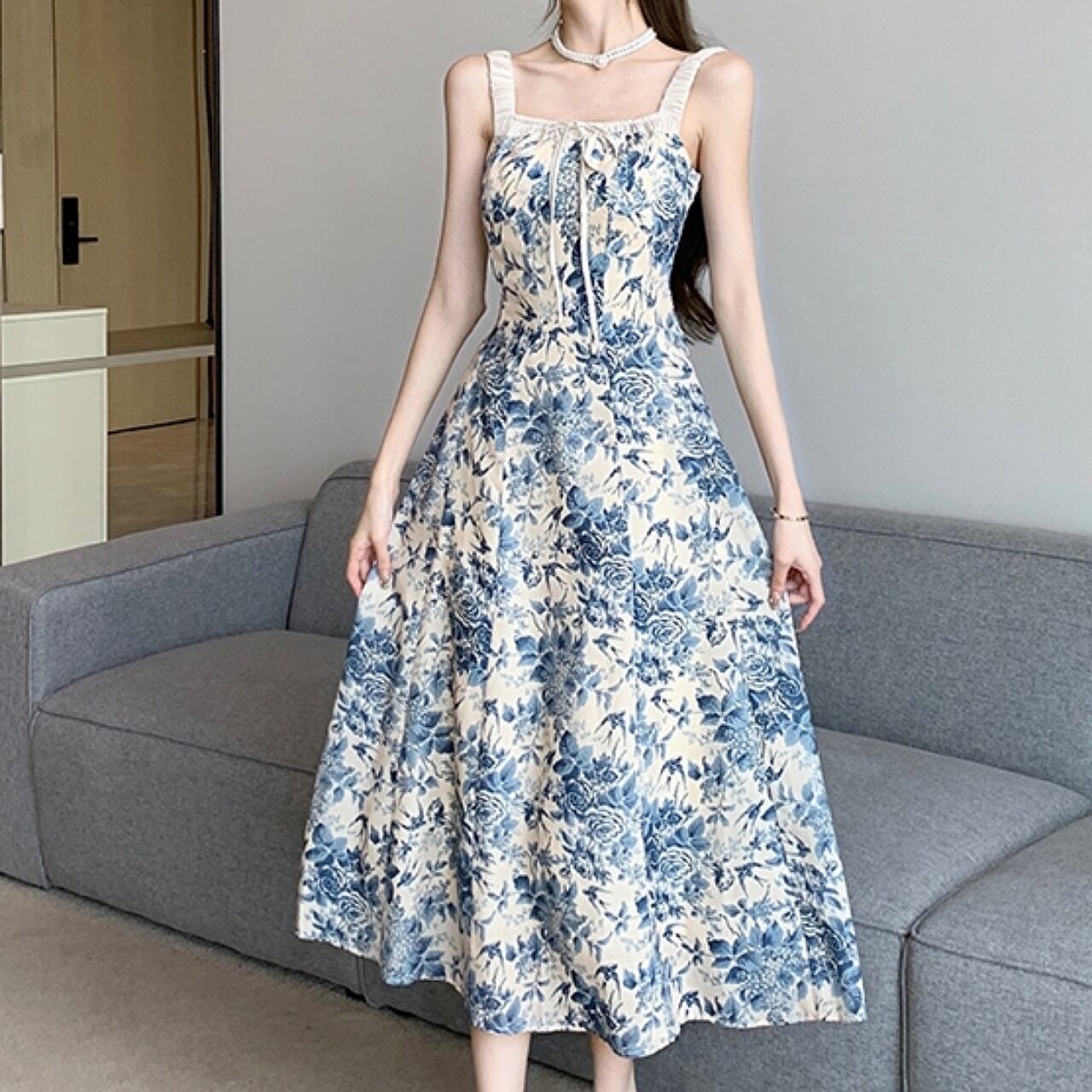 【S-XL】エレガント ノースリーブワンピース