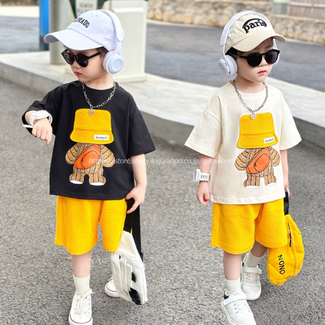 【90㎝-150㎝】セットアップ　Ｔシャツ　パンツ　2点セット　トレンド　カジュアル　男の子　子供服 人気　韓国子供服　子供服