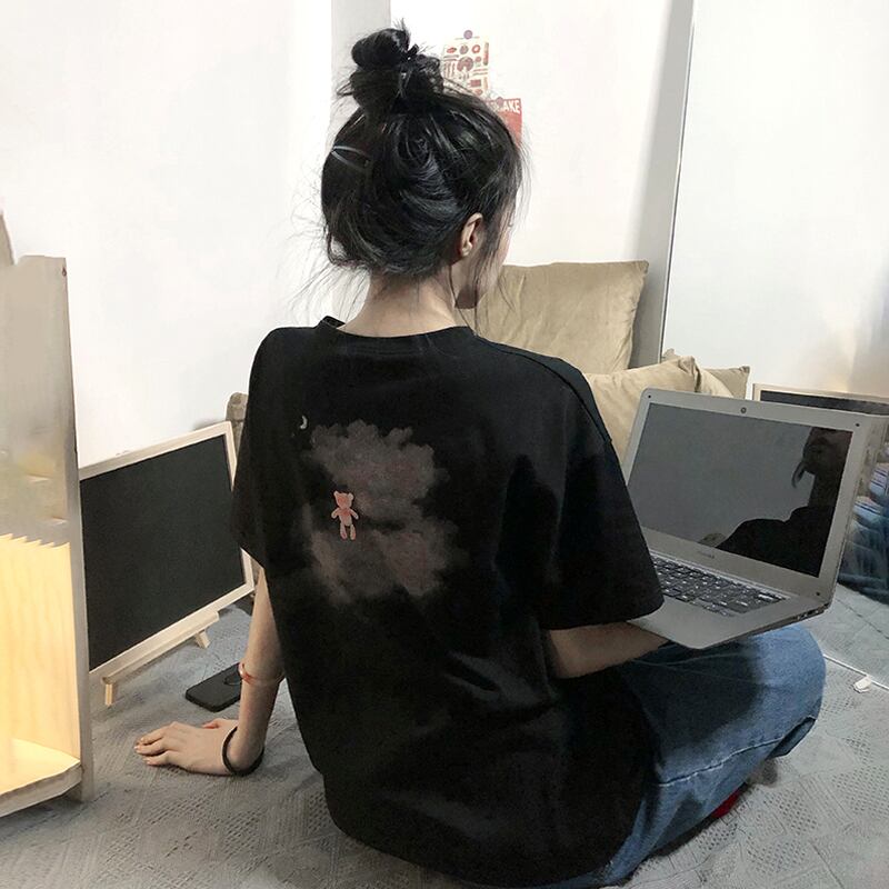 スタイルTシャツ サマールーズブラック かわいい 夏物 試着室9000985853