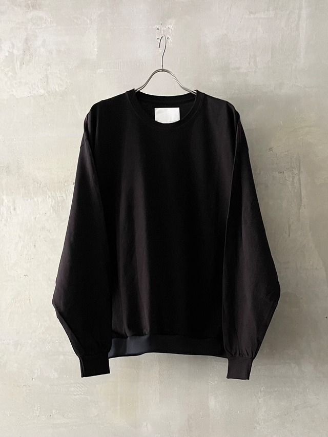 TrAnsference bright rib combo loose fit long sleeve T-shirt - dark plum garment dyed