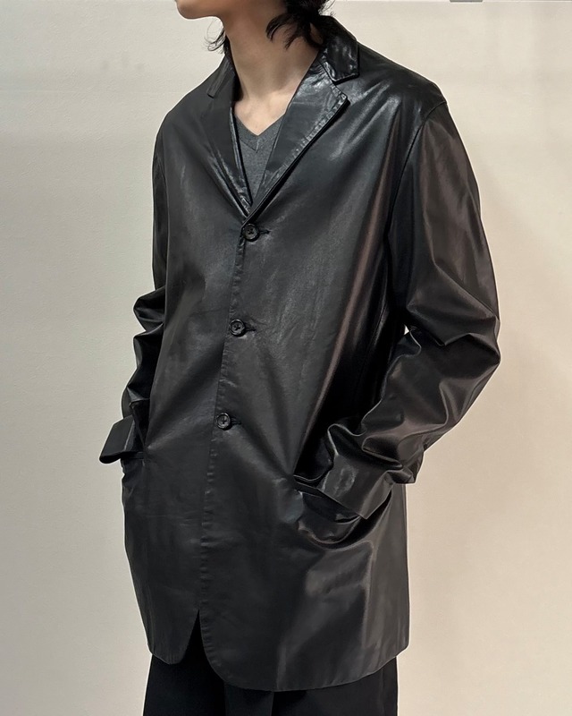 【JIL SANDER by RAF SIMONS】leather tailored jacket