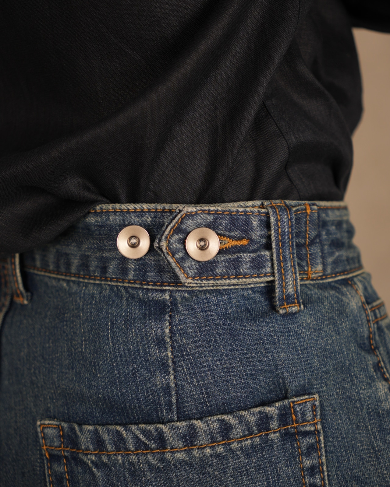 【腰高直整】ハイウエストストレッチデニムパンツ