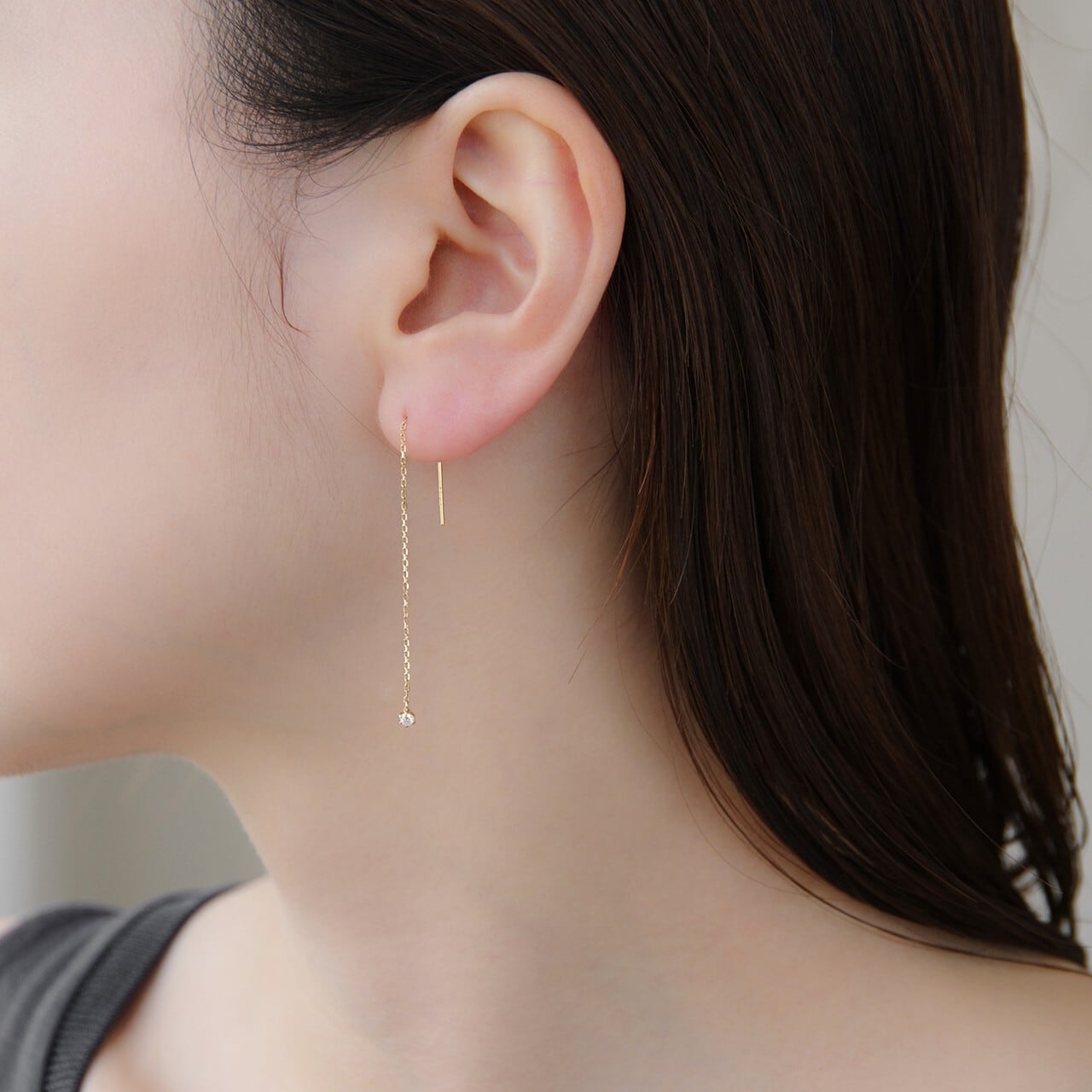 K18イエローゴールド ダイヤモンドロングピアス【MKY0015P1】 | MONICE