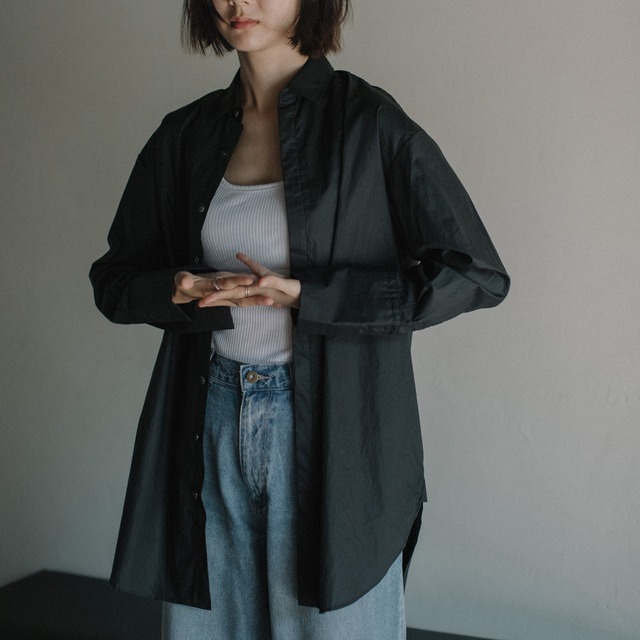 Liyoca タイプライタードレスシャツ BLK