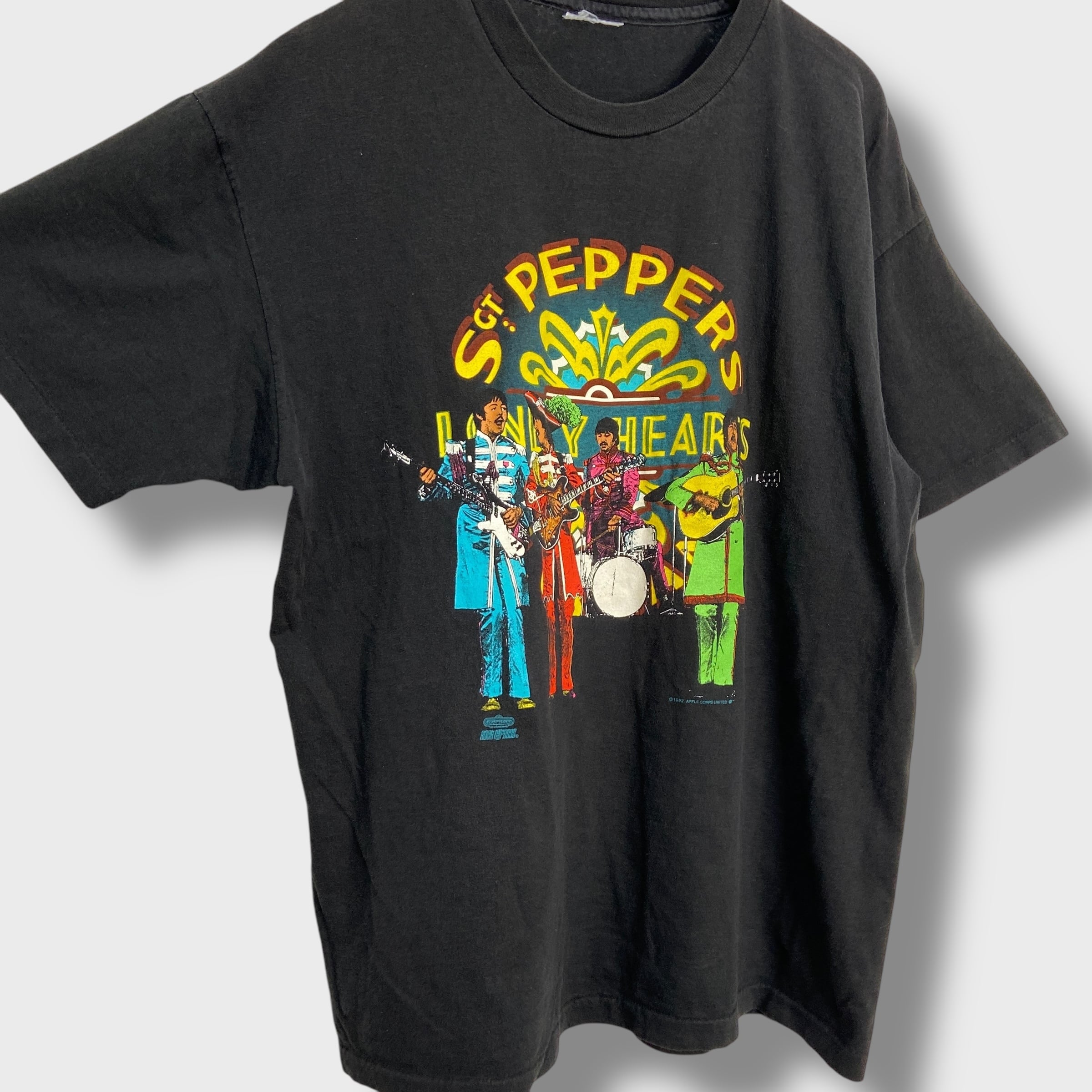 90s ビートルズ サージェントペパーズ バンドTシャツ バンT 黒 L相当