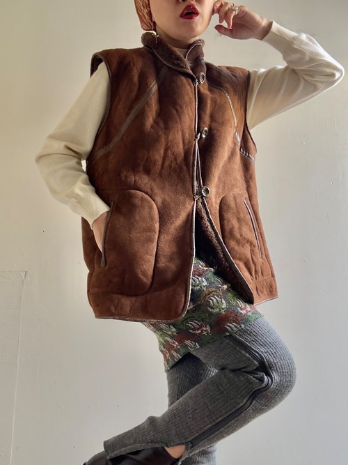 1970s Vintage Mouton Vest