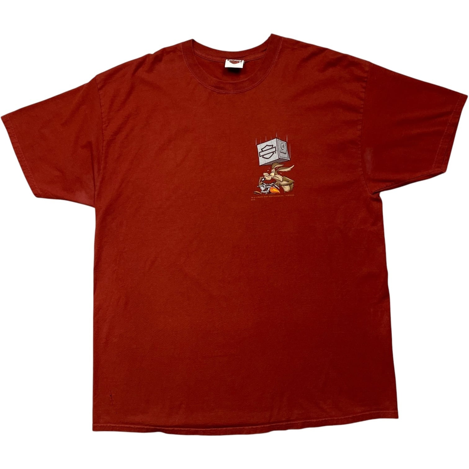 《XXL》Harley-Davidson ハーレーダビッドソン Tシャツ レッド プリントデザイン ダメージ no.10119