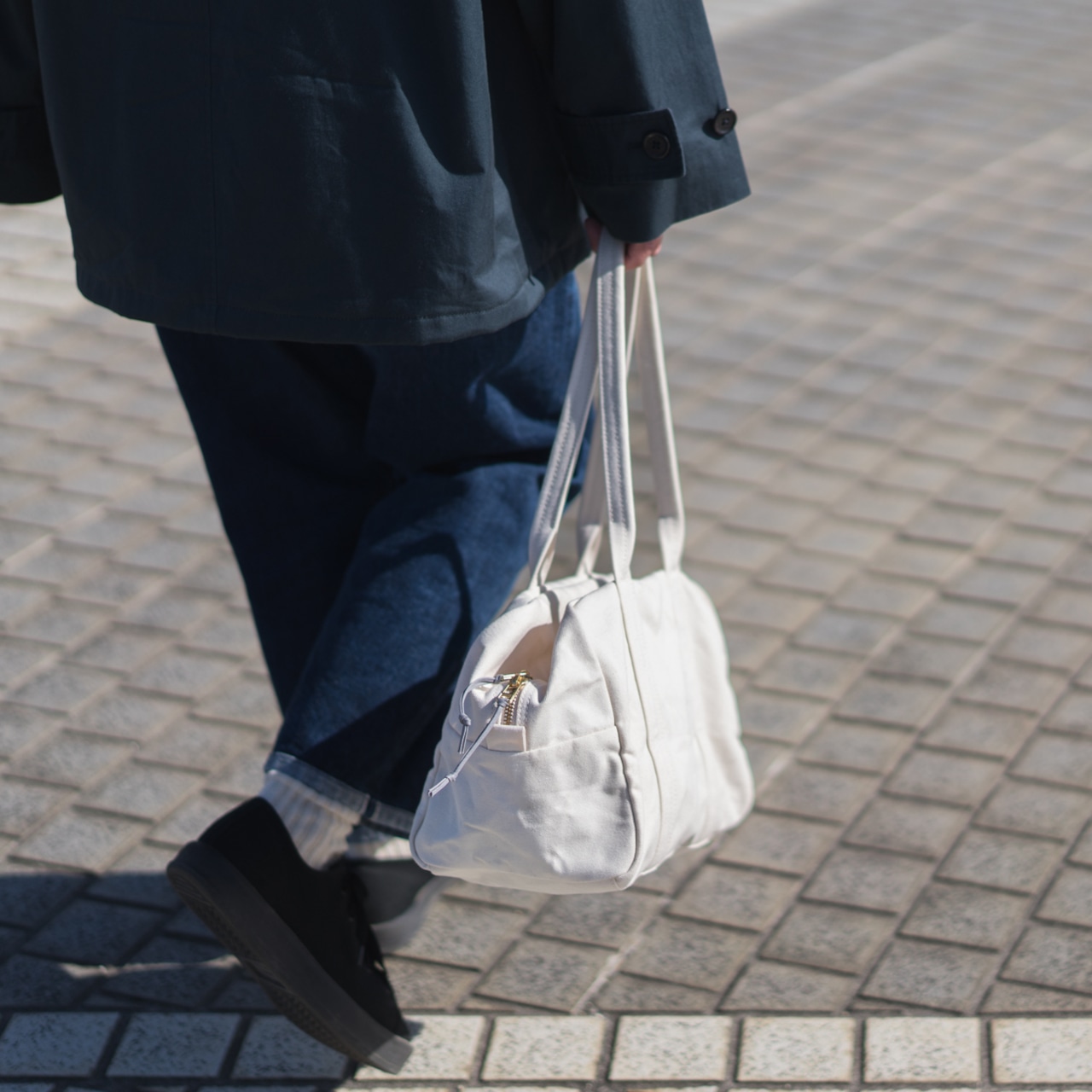 帆布のボストンバッグS 生成り