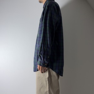 90s Tommy Hilfiger black watch BD shirt [L]古着