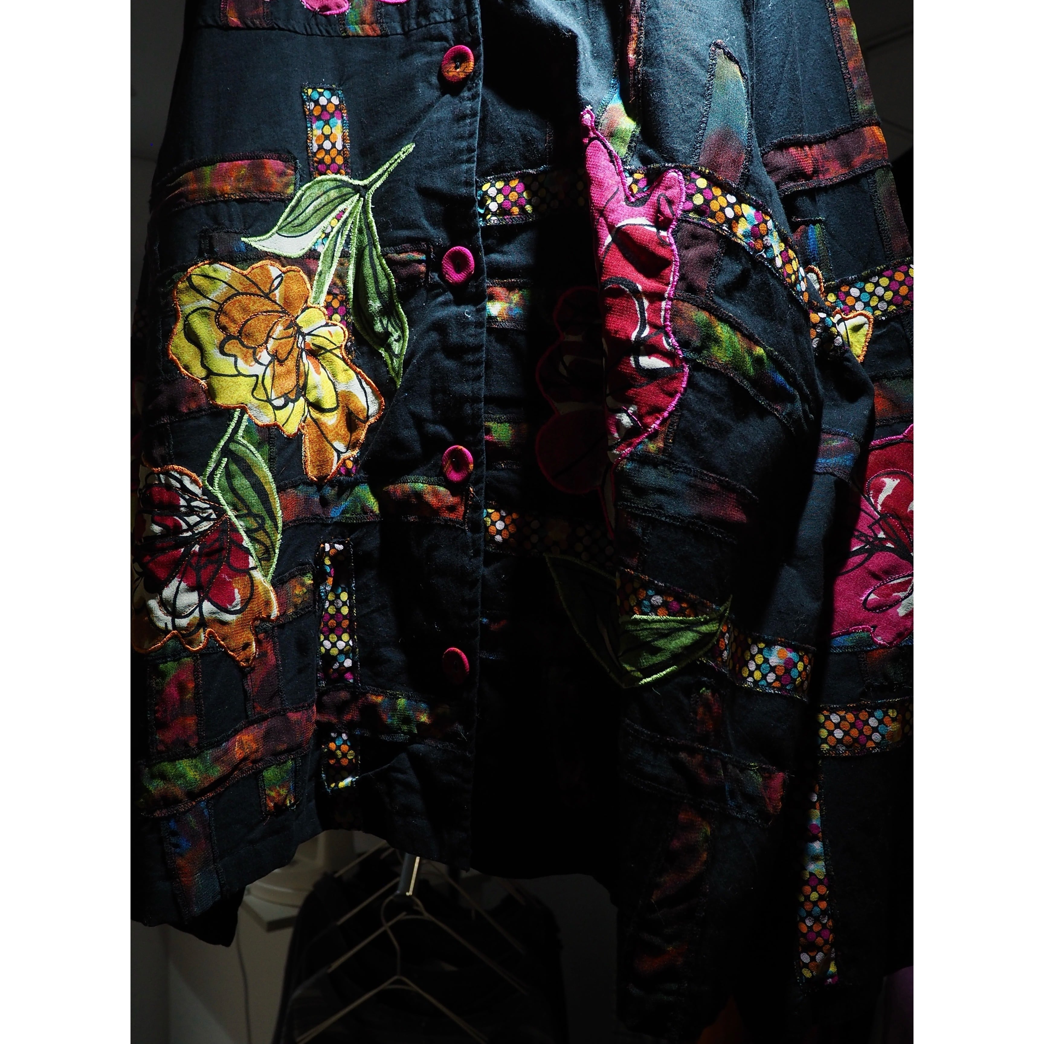 Beautiful Botanical flower embroidery vintage loose jacket