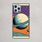 受注生産 iPhoneケース 大きな惑星のレトロ宇宙ポスター｜スペースエイジ RFSP037A