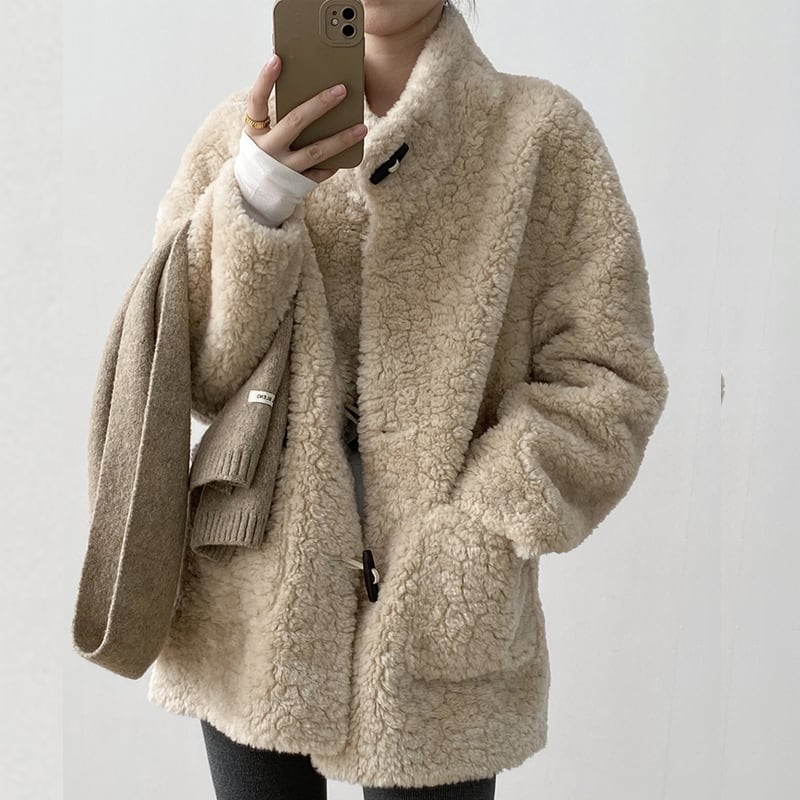 【outer】スタントカラーボアコート Q7371