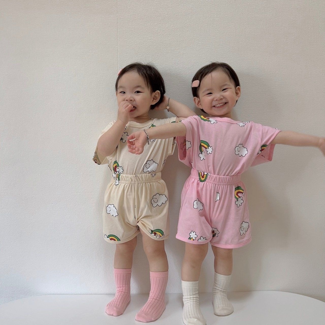 [Moran bebe] Rainbow cloud set / [모란] 무지개구름상하