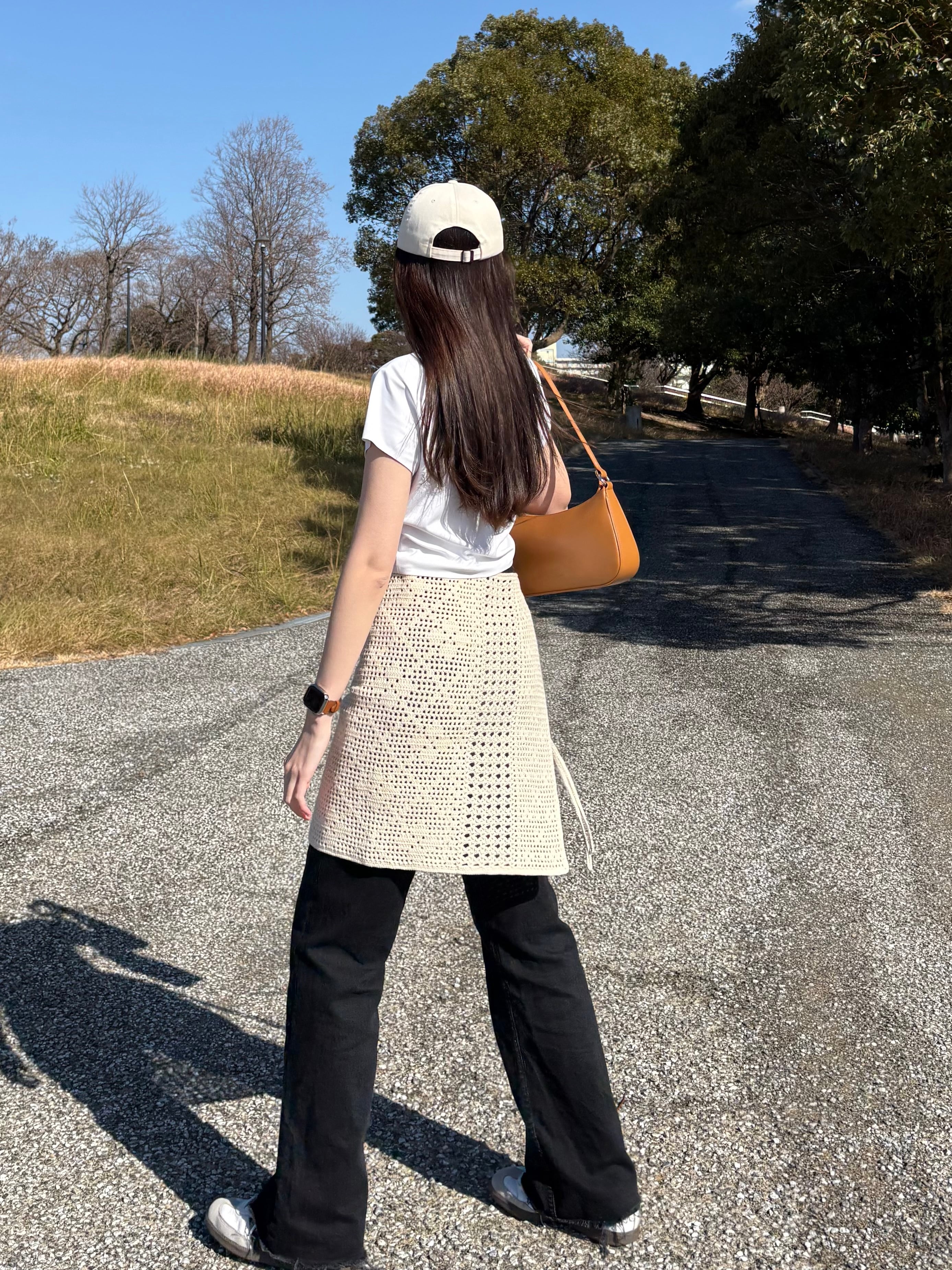 透かし模様の花柄ラップスカート｜natsuki knit.さんコラボキット