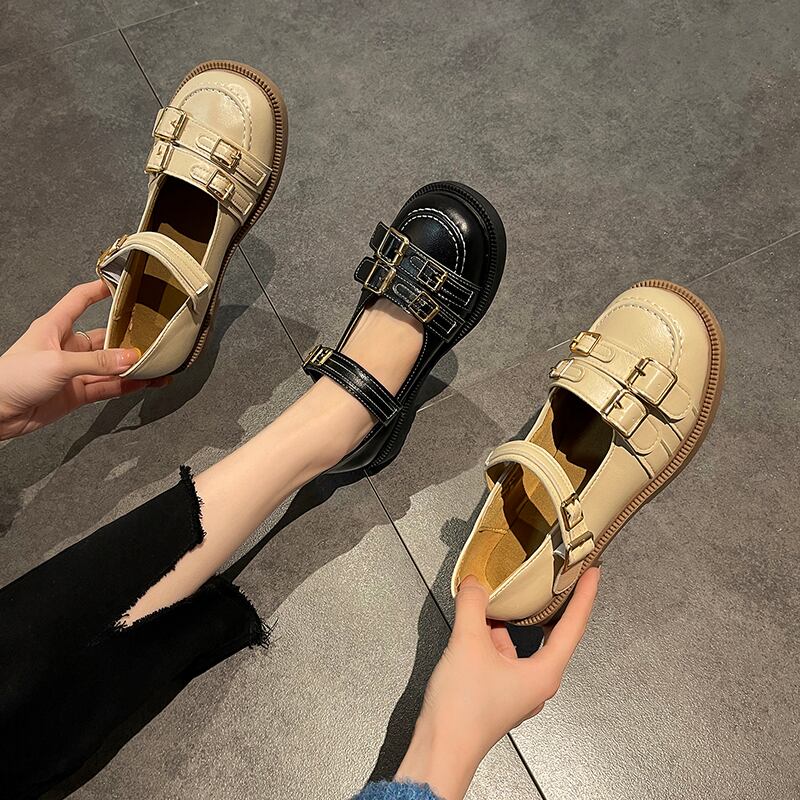 レザースプリングオータムシングルレッドスタンダード 靴 シューズ レトロ 春物 秋物 部族の婦人靴33740629452