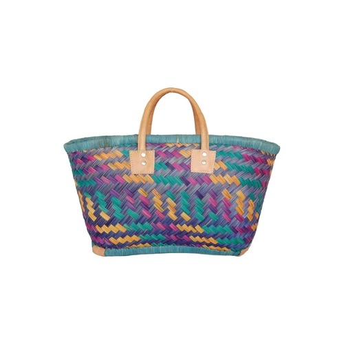 【かごバッグ】S パニエS / Turqoise mix / マルシェバッグ