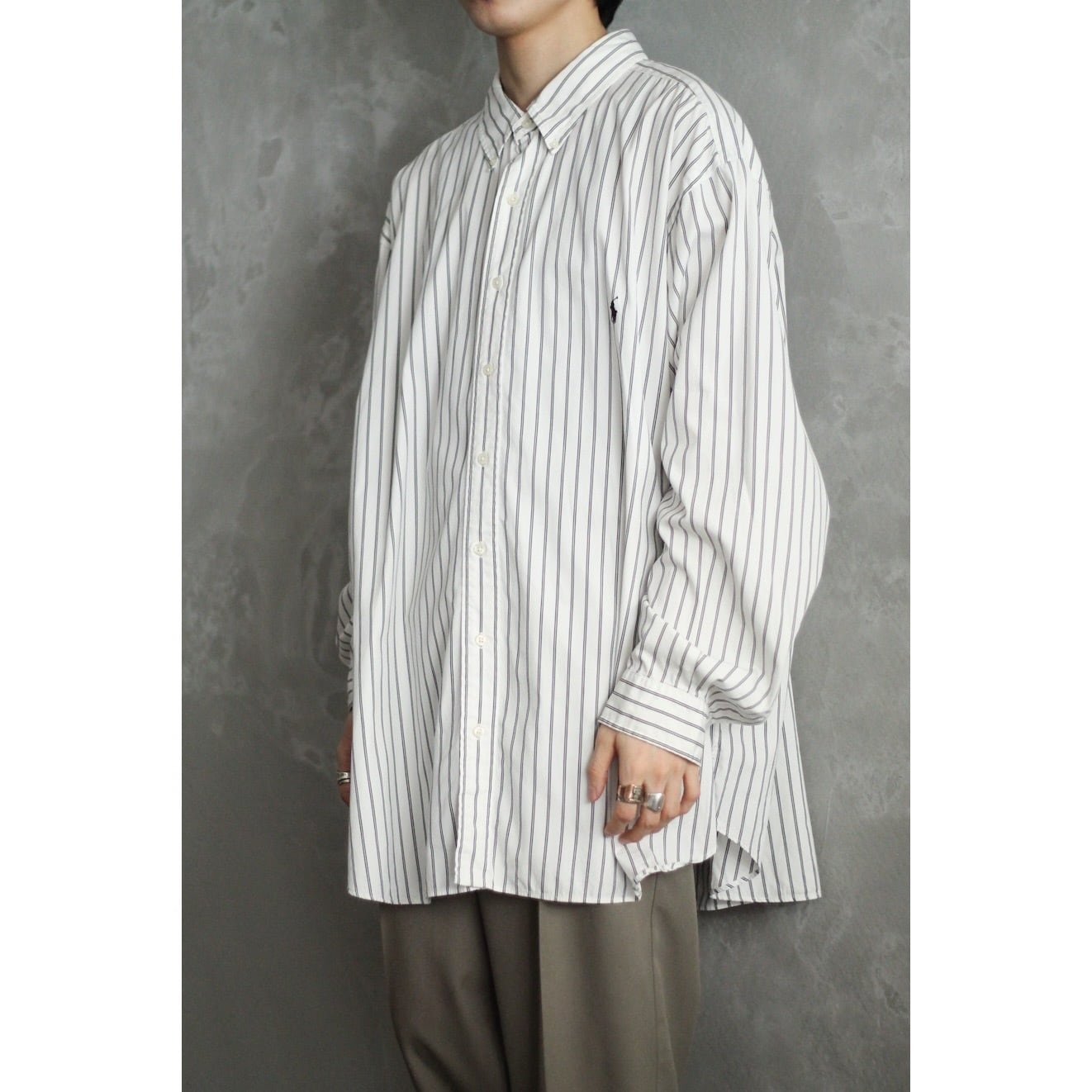 Polo by Ralph Lauren 3XB オーバーサイズストライプシャツ【0625】 | cv